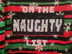 Christmas Outfit Hoodie/Joggers XXL Naughty/Nice Sequin Holiday Party