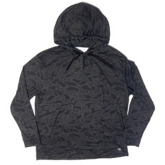 Burlebo Men’s Perfomance Hoodie Long Sleeve Shirt L Large Black Duck Camo