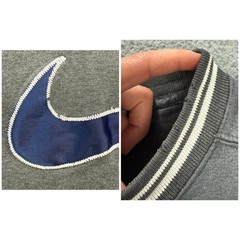 Vintage Nike Sweatshirt Mens Extra Large Grey Big Center Swoosh Stitched 1990s 1