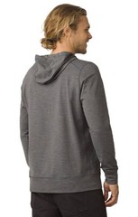 prAna Men L Pacer Pullover Hoodie Gray Stretch Lightweight UV Protection Hiking