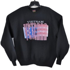 Vintage Soffe Men’s Black XL Vietnam Veteran Sweater Made In The USA