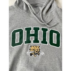 Ohio University Mens Medium Hoodie Gray Bobcats NCAA Collegiate Sweatshirt