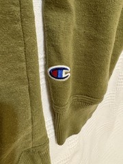 Champion Green Fleece Pullover Hoodie Men’s M Embroidered Logo Drawstring