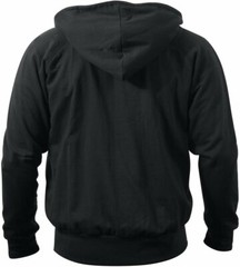 Mens Black Solid Thermal Lined Full Zip Hoodie Sweatshirt