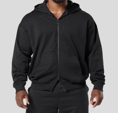 GYMSHARK Power Zip Up Hoodie BLACK