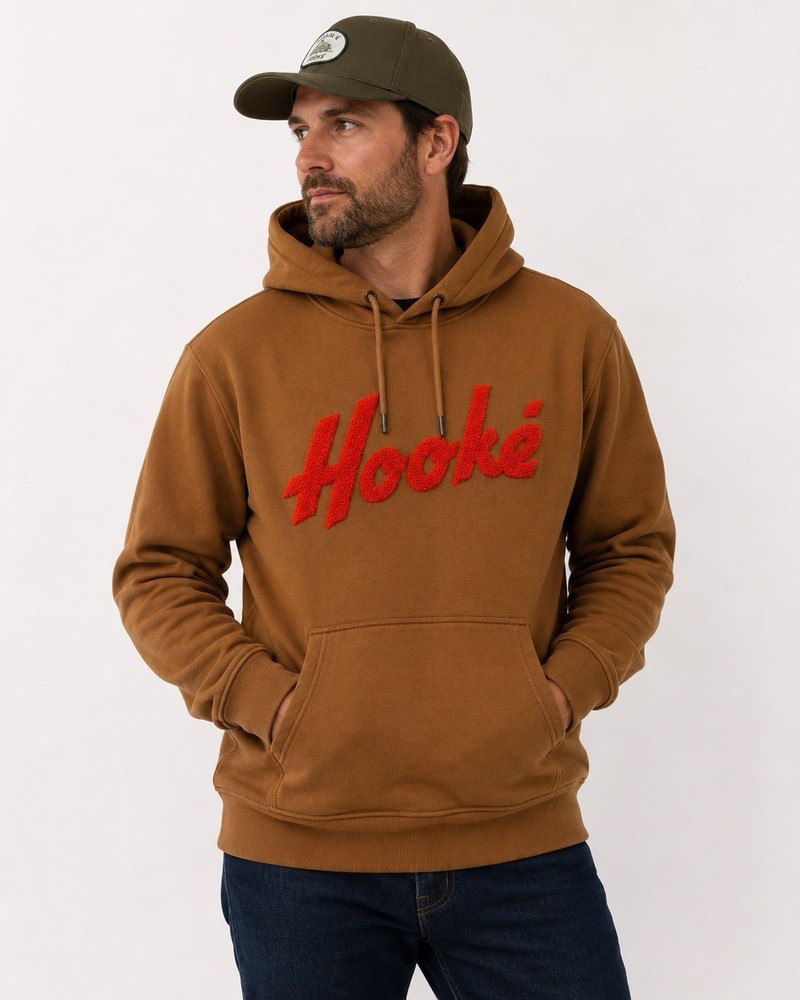 Hooké Hoodie Large Brown Red Sherpa Logo Pullover Organic Cotton Outdoor L I#1