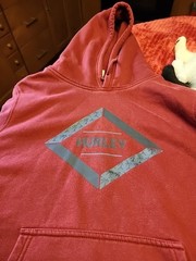 Hurley Men’s Fleece Pullover Hoodie Size Large Deep Red