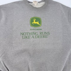 Vintage Jerzees John Deere Sweatshirt Mens XL Gray Crewneck Pullover 90s Y2K