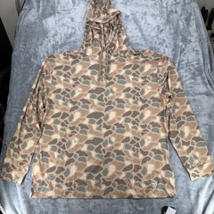 BURLEBO PerformanceHoodie Mens XL Tan CamoDuck Hunt UPF 50 SunProtection