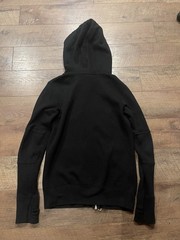 Japanese Brand Men’s Black Full Zip Hooded Hoodie w/ Pockets Solid Size S
