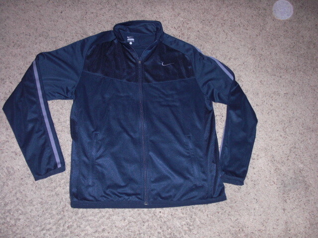 NIKE Dri Fit full zip front lightweight black Sweatshirt men’s Large