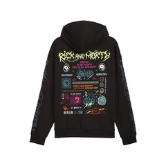 PUMA Hoops X Rick And Morty Pullover Hoodie Mens Black Casual Outerwear 6330940
