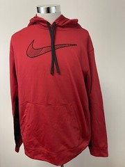 Nike Hoodie Mens Extra Large Red Pullover Dry Fit Sweatshirt Long Sleeve N183