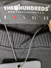 NEW The Hundreds Mens Crewneck Sweatshirt Black Medium Varsity H Puff Letter