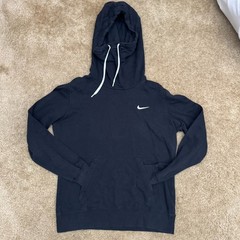 Nike Hoodie Men Medium Black Pullover Fleece Hooded Sweatshirt Pocket Pre-Owned