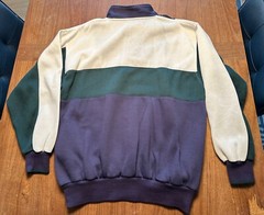 CHRISTIAN DIOR Vintage CD Pullover Men’s L 90’s Purple Green White w/Pockets GUC
