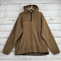 Columbia Sherpa Fleece Hoodie Mens XXL Tan Quarter Zip AM3781 Gorpcore Outdoor