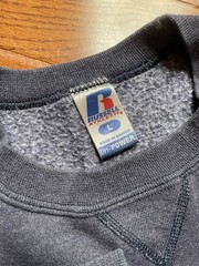 VTG Russell Athletic Sz Large Blue Purple Blank Sweatshirt Dri-Power Y2K Mexico