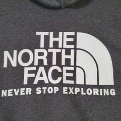 The North Face Hoodie Mens L Charcoal Gray Double Sided Logo Outdoor Hiking