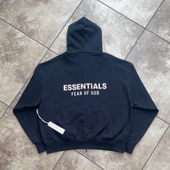 Fear of God Essentials Classic Full Zip-Up Hoodie Jet Black Size XL