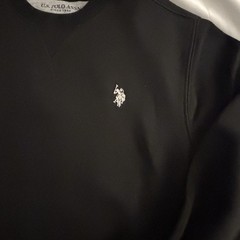 US Polo Assn Sweatshirt Mens Size S Black Cotton Blend NWT