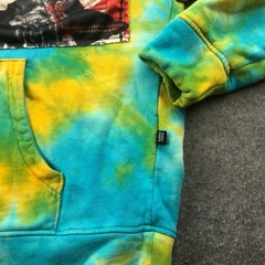 Kleep Hoodie Mens Medium Tie Dye Spell Out Graphic Super Spell Out