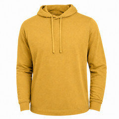 100% Combed Cotton Lightweight Yellow Hoodie Garment Dyed Pullover All Seasons