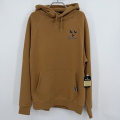 BURLEBO Men’s Midweight Fleece Hoodie Sweatshirt M Light Brown Duck Hunting Dog