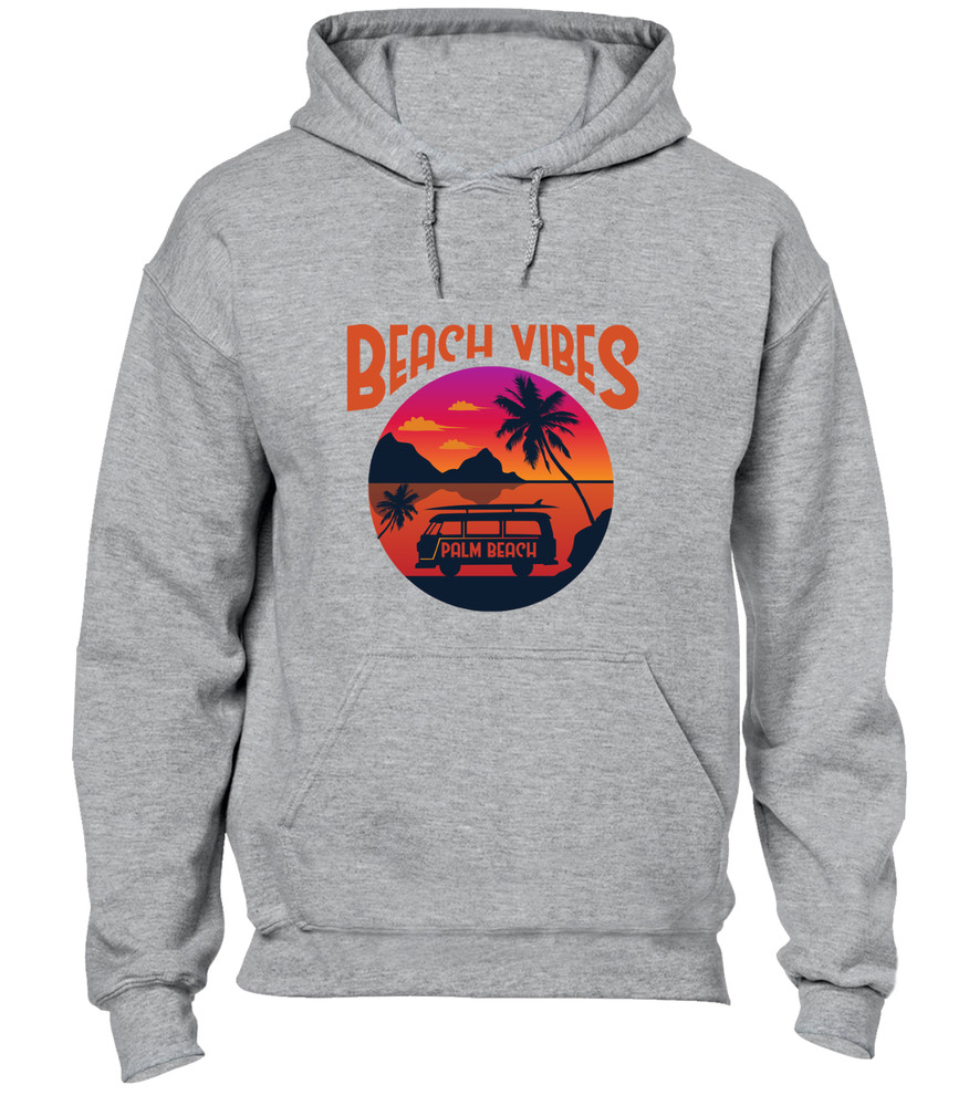 BEACH VIBES HOODY HOODIE SUMMER HOLIDAY CASUAL CLOTHING FASHION GIFT TOP