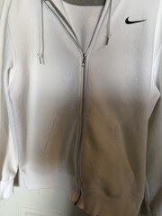Nike Men’s Solid White Fleece Full Zip Hoodie Pockets Long Sleeve Regular XL