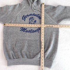 Vintage 80s Tultex Hoodie Sweatshirt Rayon Blend USA Large Germanton Mustangs PE