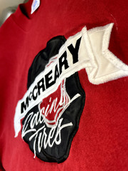 Vtg Jerzees Super Sweats L McCreary Racing Tires Puff Letter Crewneck Sweatshirt