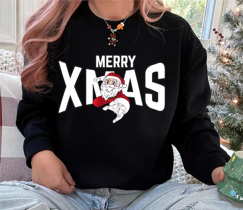 Merry Christmas Santa Holiday Sweatshirt Festive Apparel