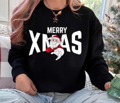 Merry Christmas Santa Holiday Sweatshirt Festive Apparel