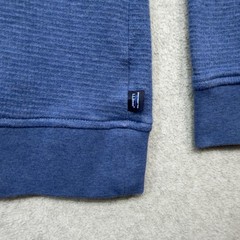 LL Bean All Seasons Textured Pullover Mens Large Blue 1/4 Zip Thermal Sweatshirt