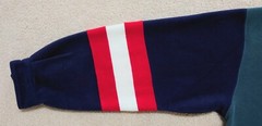 GAP ATHLETIC FLEECE SWEATSHIRT NAVY BLUE, RED AND WHITE STRIPES SIZE XL