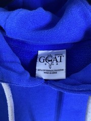 Goat USA Hoodie Mens Medium Blue Heavyweight Pocket USA Flag Logo Sweater