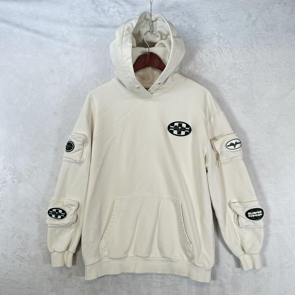 Peacebird Hoodie Mens S Cream Super China Pullover Cargo Logo Street Wear