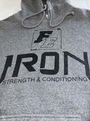Iron Strength & Conditioning Hoodie Gray Unweak Yourself Gym Pullover L