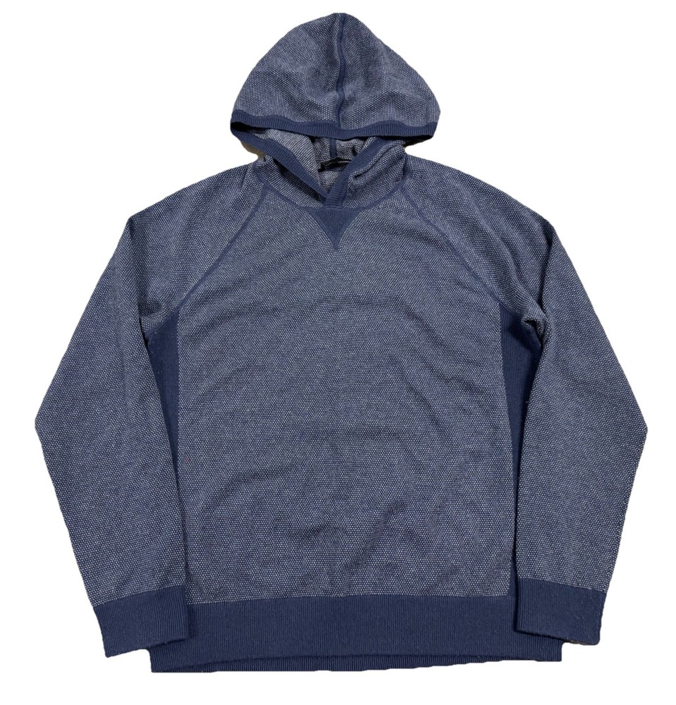 Vince Wool Cashmere Hoodie Men’s Medium Long Sleeve Hooded Sweater Blue EUC