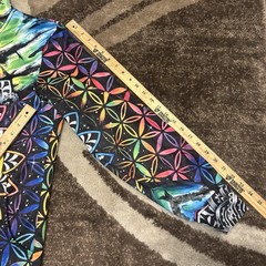 Electro Threads Full Body Suit Hoodie Pants Psychedelic Peace Duality Size LARGE