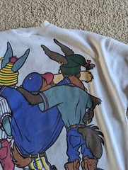 Vintage 1993 Hip Hop Looney Tunes Bugs Bunny Taz Double Sided Sweatshirt XL 90s