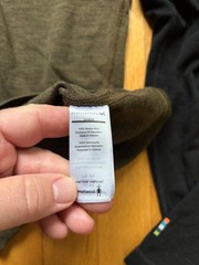 Smartwool Men’s 1/4 Zip All-Season Merino Wool Base Layer Large Brown Black