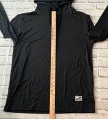 BURLEBO Men’s M Long Sleeve Performance Hoodie Black Lightweight CrossFit Mayhem