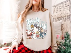 Snowman Christmas Sweatshirt Winter Holiday Apparel