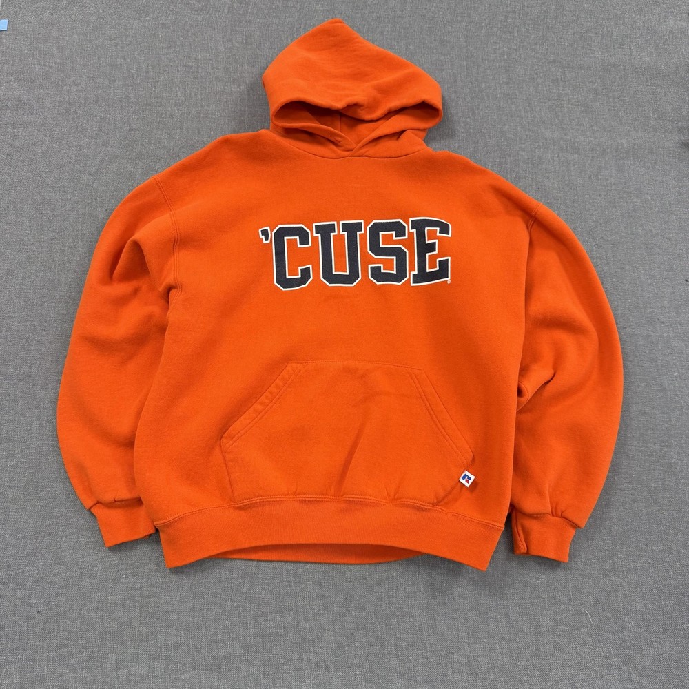 Vintage Syracuse Orange Russell Athletic Hoodie Mens Large Orange College ‘Cuse