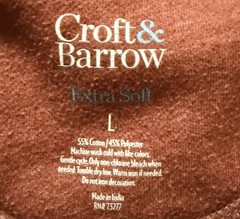 Croft & Barrow Men’s L Red/Burgundy Extra Soft Quarter-Zip Pullover Sweatshirt