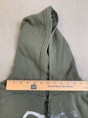 Fox Hoodie Mens M Green Pullover Sweatshirt Full Zip Front Pockets RN 97275