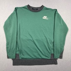 Nike Softball Dri-FIT Sweatshirt Green Gray Colorblock Crewneck Pullover Mens S