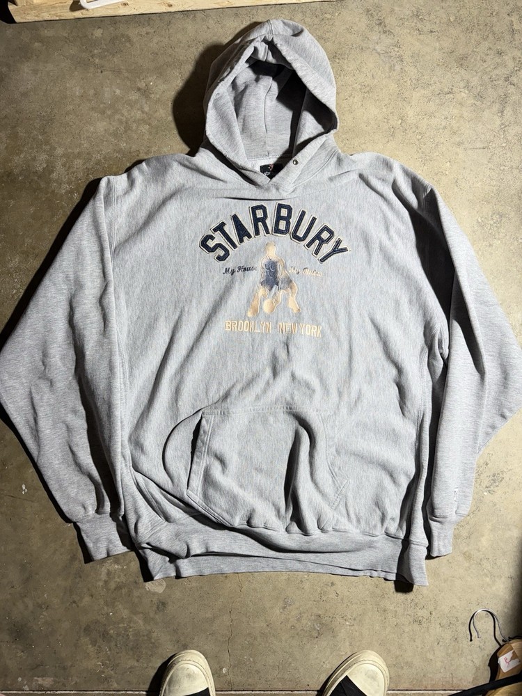 VINTAGE STARBURY BROOKLYN NEW YORK HOODIE MENS SIZE 3XL BASKETBALL NBA PERFECT